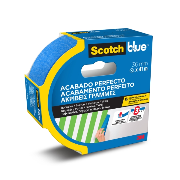 Scotchblue Cinta de Enmascarar para Superficies Delicadas - 36mm x 41m - 100% PEFC - Color Azul Scotchblue Cinta de Enmascarar para Superficies Delicadas - 36mm x 41m - 100% PEFC - Color Azul