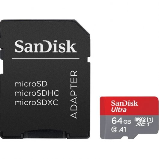 Sandisk Ultra Tarjeta Micro SDXC 64GB UHS-I U1 A1 Clase 10 120MB/s + Adaptador SD