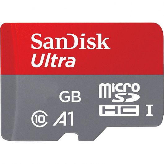 Sandisk Ultra A1 Tarjeta Micro SDHC 16GB UHS-I Clase 10 100MB/s + Adaptador SD