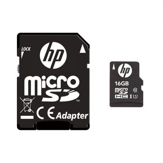 HP mi210 Tarjeta Micro SDHC 16GB UHS-I U1 Clase 10 + Adaptador SD