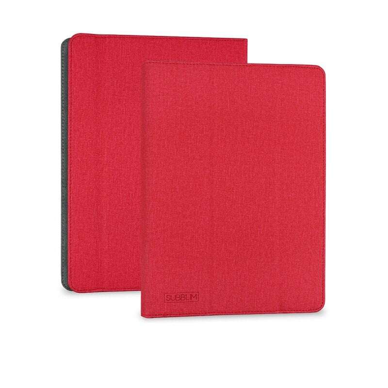 Subblim Funda para Tablets universal - Solapa magnética para cámara trasera - Soporte antideslizante - Compatible con tablets de hasta 10,1\" - Resistente a golpes, polvo y rayones - Color Rojo