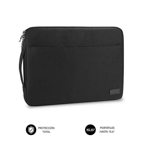 Subblim Funda Urban 15,6\" - Proteccion Elegante y Funcional - Tela de Poliester 600D - Interior Acolchado de Foam - Color Negro