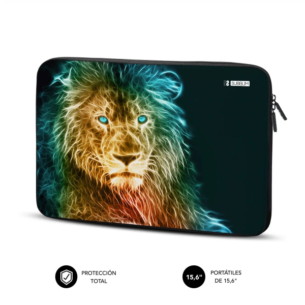Subblim Funda Trendy de Neopreno Portátil de 15,6\"- Resistencia a Golpes y Caidas - Color Lion