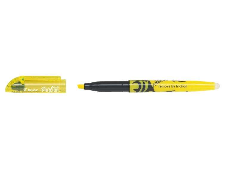 Pilot Frixion Light Rotulador Fluorescente Borrable - Punta de Fibra Biselada - Trazo de 1 a 3.5mm - Color Amarillo