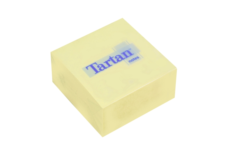Tartan Cubo de 400 Notas Adhesivas Reposicionables - 76x76mm - Color Amarillo Claro