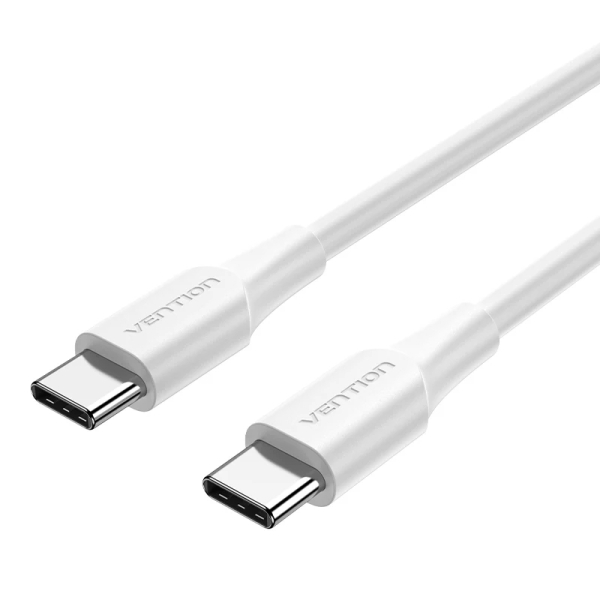 Vention Cable USB-C - Potencia hasta 60W - Longitud 0.5m - Carcasa de PVC - Velocidad hasta 480Mbps - Color Blanco
