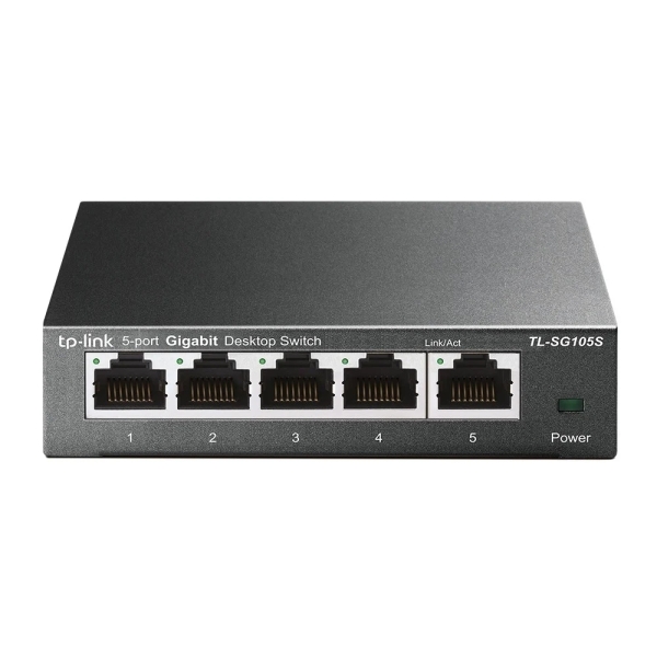 TP-Link TL-SG105S Switch 5 Puertos RJ45 100Mbps - No Administrado - Soporta QOS - Indicadores LED - Plug and Play - Color Negro