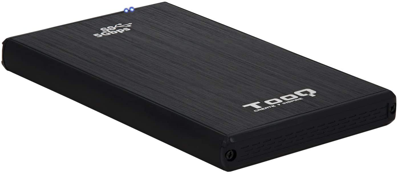 Tooq Carcasa Externa HDD/SDD 2.5\" hasta 9,5mm SATA USB 3.0/3.1 Gen 1 - Color Negro