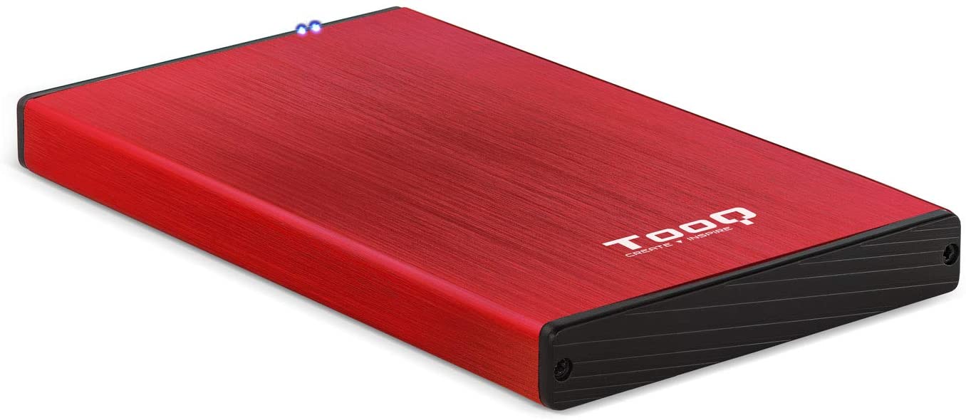 Tooq Carcasa Externa HDD/SDD 2.5\" hasta 9,5mm SATA USB 3.0 - Color Rojo