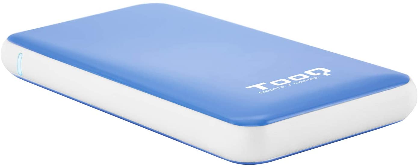 Tooq Carcasa Externa HDD/SDD 2.5\" hasta 9.5mm SATA USB 3.0/3.1 Gen 1 - Sin Tornillos - Color Azul/Blanco