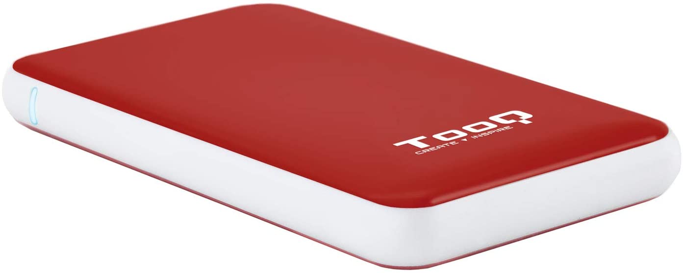 Tooq Carcasa Externa HDD/SDD 2.5\" hasta 9.5mm SATA USB 3.0/3.1 Gen 1 - Sin Tornillos - Color Rojo/Blanco