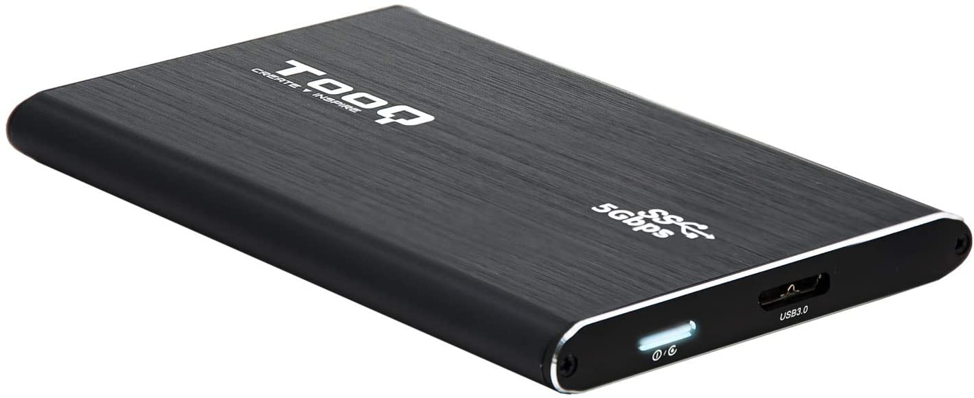 Tooq Carcasa Externa HDD/SDD 2.5\" hasta 7,0mm SATA USB 3.0/3.1 Gen 1 - Color Negro