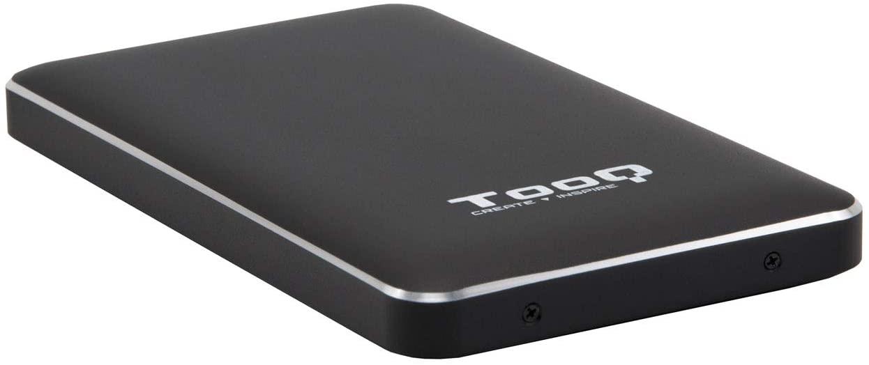 Tooq Carcasa Externa HDD/SDD 2.5\" hasta 9,5mm SATA USB 3.1 con Adaptador USB 3.1 Gen1 a USB-C - Color Negro