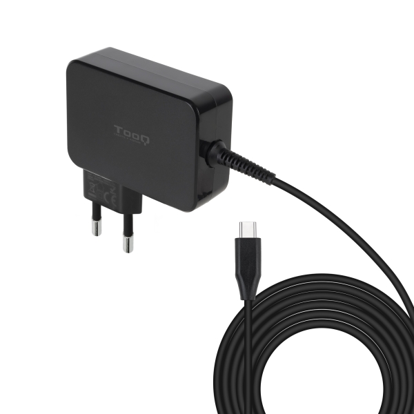 Tooq Cargador de Portatil GaN USB-C/PD 100W - Cable de 1.80m - Color Negro