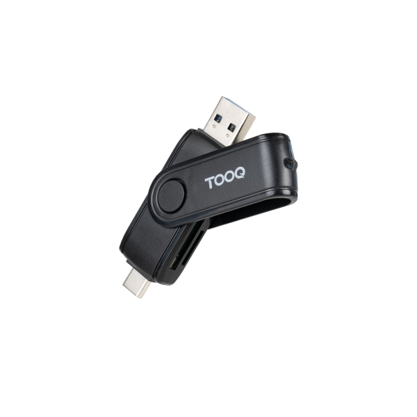 Tooq Lector de Tarjetas USB-C y USB-A - Compatible con SD, Micro SD y TF - Color Negro