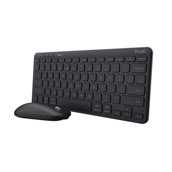 Trust Lyra Pack de Teclado y Mouse Inalambrico Bluetooth - Multidispositivo - Uso Ambidiestro - Color Negro Trust Lyra Pack de Teclado y Mouse Inalambrico Bluetooth - Multidispositivo - Uso Ambidiestro - Color Negro
