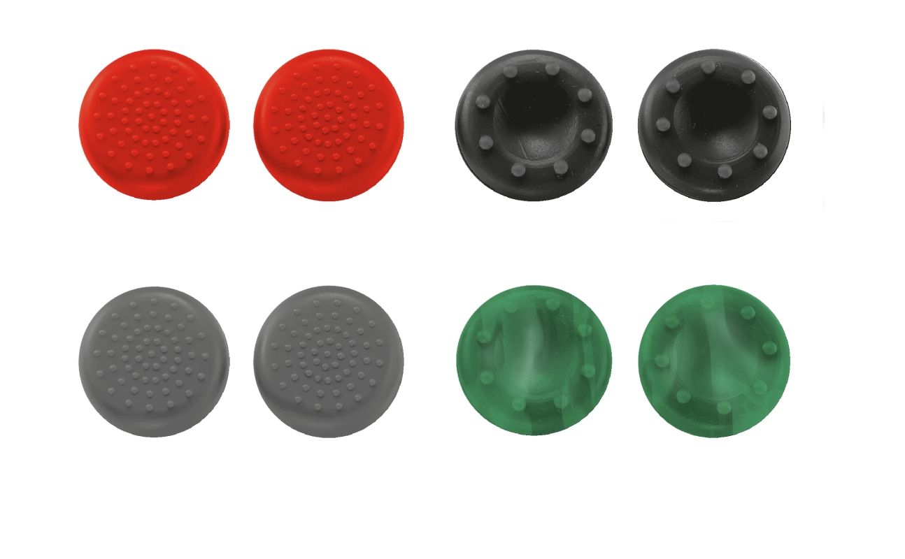 Trust Gaming GXT 264 Pack de 8 Grips de Silicona para Mando Xbox One - 2 Texturas Suave y Firme - Varios Colores