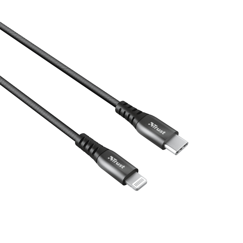 Trust Keyla Cable USB-C a Lightning - Trenzado Extra Resistente - Velocidad 480Mbps - Cable de 1m