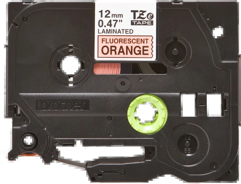 Brother TZeB31 Cinta Laminada Fluorescente Original de Etiquetas - Texto negro sobre fondo naranja - Ancho 12mm x 5 metros Brother TZeB31 Cinta Laminada Fluorescente Original de Etiquetas - Texto negro sobre fondo naranja - Ancho 12mm x 5 metros