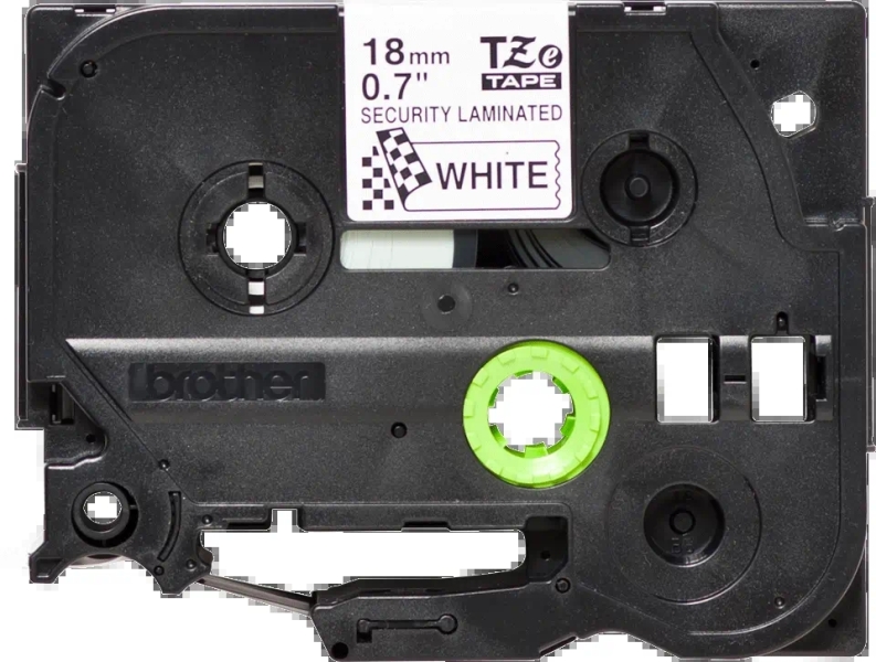 Brother TZeSE4 Cinta Laminada de Seguridad Original de Etiquetas - Texto negro sobre fondo blanco - Ancho 18mm x 8 metros Brother TZeSE4 Cinta Laminada de Seguridad Original de Etiquetas - Texto negro sobre fondo blanco - Ancho 18mm x 8 metros