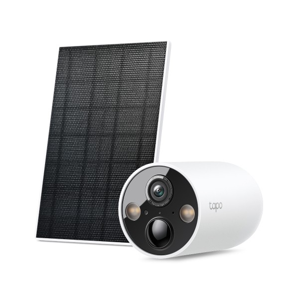 TP-Link Tapo C425 KIT Camara de Seguridad - 2K QHD - Deteccion con IA - Bateria 10Ah - Luz LED - Panel Solar - Vision Nocturna - WiFi - Audio Bidireccional - Resolucion 4Mpx - Color Blanco y Negro