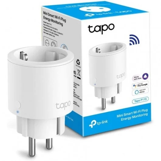 TP-Link Tapo P115 Mini Enchufe Inteligente Wi-Fi - Monitor Energia - Ideal para Regletas - Temporizador - Control por Voz TP-Link Tapo P115 Mini Enchufe Inteligente Wi-Fi - Monitor Energia - Ideal para Regletas - Temporizador - Control por Voz