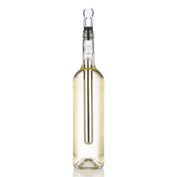 Innovagoods Enfriador de Vino con Aireador - Doble Funcion - Acero Inoxidable y ABS - Compacto y Portatil - 2.5x12x1.5cm - Color Blanco