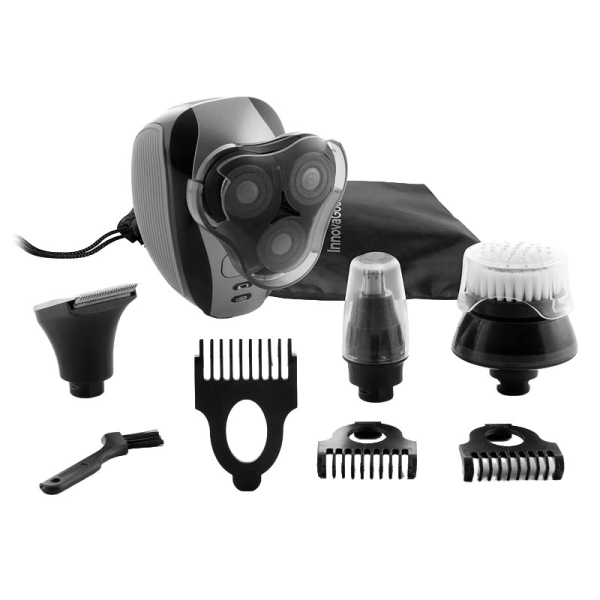 Innovagoods Shavestyler Afeitadora 5 en 1 - Autonomia 45min - Bateria 600mAh - IPX7 - Recargable - Acero Inoxidable - Multifuncion - Cabezales Incluidos - Incluye Peines Guia - 6x9x8cm - Color Negro Innovagoods Shavestyler Afeitadora 5 en 1 - Autonomia 45min - Bateria 600mAh - IPX7 - Recargable - Acero Inoxidable - Multifuncion - Cabezales Incluidos - Incluye Peines Guia - 6x9x8cm - Color Negro