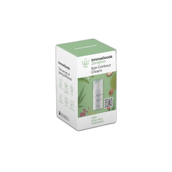 Innovagoods Zenglow Contorno de Ojos con CBD - Contenido 15ml - Vegano - Uso Diario - Dermatologicamente Probado - No Testado en Animales