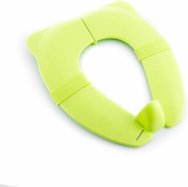 Innovagoods Foltry Reductor de Inodoro Plegable - Antisalpicaduras - Antideslizante - Facil Limpieza - 29x6x34cm - Color Verde