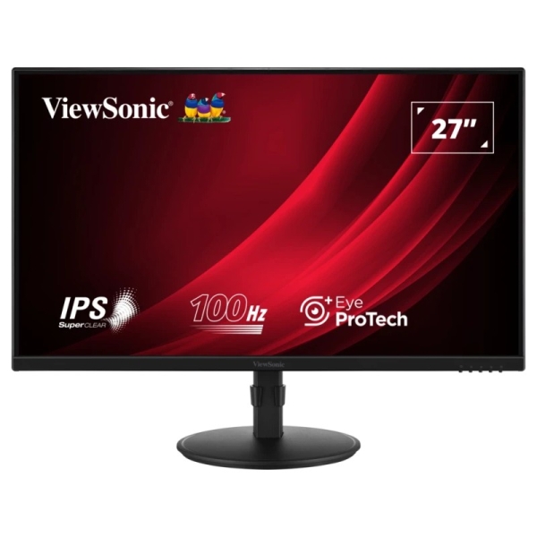 Viewsonic Monitor 27\" LED IPS FullHD 100Hz - Respuesta 5ms - Ajustable en Altura, Giratorio e Inclinable -16:9 - VGA, HDMI, DisplayPort - VESA 100x100 - Color Negro