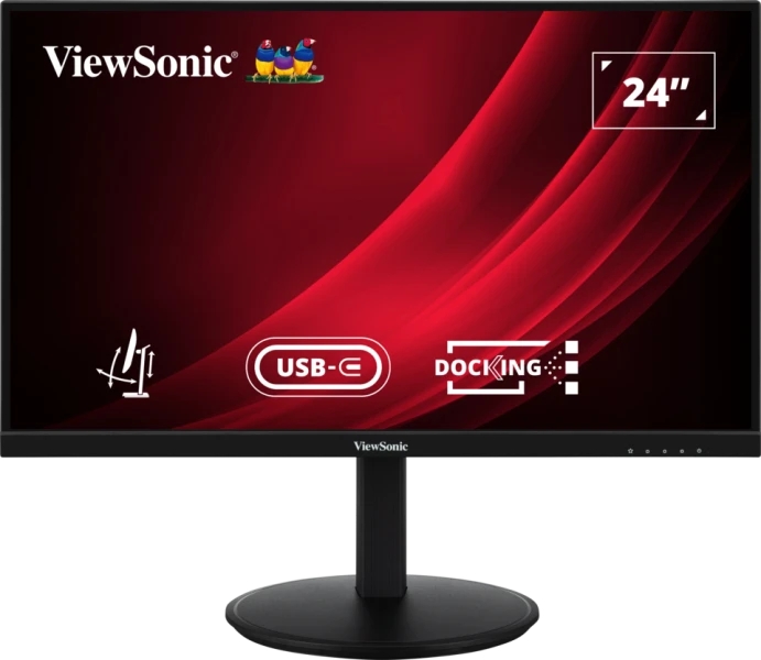 ViewSonic VG2409U-2 Monitor LED 24\" IPS Full HD 1080p HDR - Respuesta 4ms - Altavoces 5W - 16:9 - Ajustable en Altura, Giratorio e Inclinable - HDMI, Audio, USB, RJ45 - Angulo de Vision 178º - VESA 100x100mm