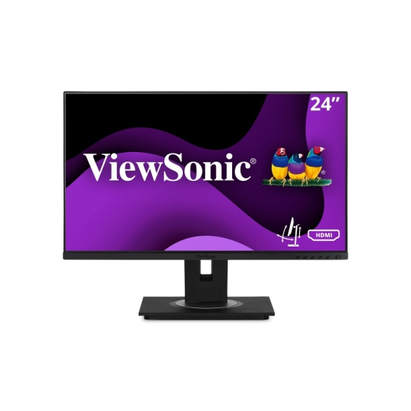 ViewSonic VG2448A-2 Monitor LED 24\" IPS FHD - Respuesta 5ms - Altavoces 4W - 16:9 - Ajustable en Altura, Giratorio e Inclinable - HDMI, DisplayPort, Audio, USB - Angulo de Vision 178º - VESA 100x100mm