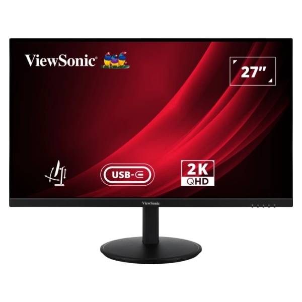 ViewSonic VG2709-2K-MHDU-2 Monitor LED 27\" IPS QHD 2K HDR - Respuesta 4ms - Altavoces 5W - 16:9 - Ajustable en Altura, Giratorio e Inclinable - HDMI, Audio, USB-C - Angulo de Vision 178º - VESA 100x100mm