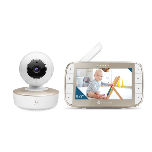 Motorola Nursery VM50G Vigilabebes con Camara - Vision Nocturna - Comunicacion Bidireccional - Pantalla 5\" - Sensor de Temperatura - Color Blanco