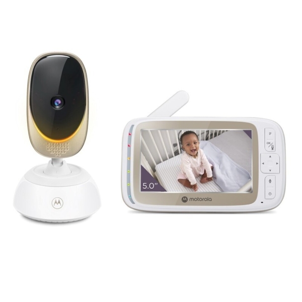 Motorola Nursery VM85 Connect Vigilabebes con Camara - Vision Nocturna - Conexion WIFI - Pantalla 5\" - Sensor de Temperatura - Color Blanco