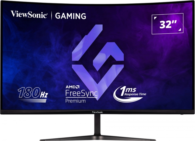 Viewsonic Monitor 32\" VX3218C-2K QHD - 165hz - Respuesta 1ms - 1500R Curve Monitor - 16:9 - 250 nits - 2 HDMI - DisplayPort - Altavoces - Color Negro
