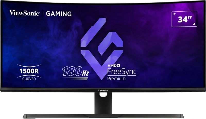 Viewsonic Monitor 34\" VX3418-2KPC QHD - 144hz - Respuesta 1ms - 1500R Curve Monitor - 21:9 - Adaptive Sync - 2 HDMI - 2 DisplayPort - Altavoces - Ajustable en Altura - Color Negro
