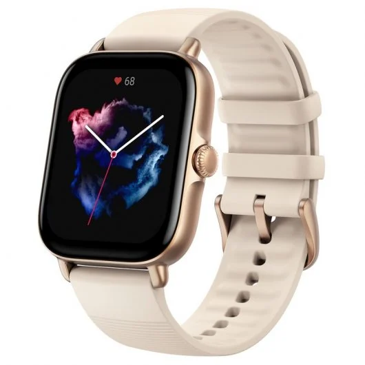 Amazfit GTS 3 Mini Reloj Smartwatch - Pantalla Amoled 1.75\" - Caja de Aluminio - Bluetooth 5.1 - Resistencia al Agua 5 ATM - Color Blanco Marfil