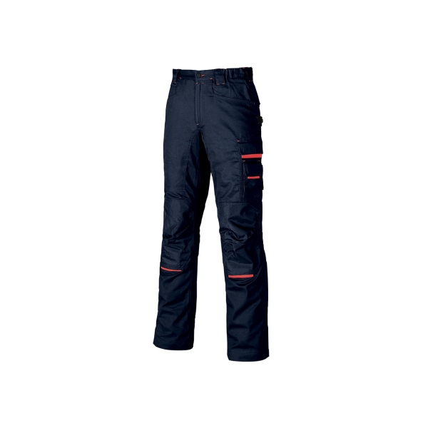 Upower Nimble Pantalon de Trabajo Confortable - Talla 48 - Multiples Bolsillos, Detalles Reforzados, Cintura Elastica, Costuras Triples, Proteccion DPI1 - Color Azul Marino
