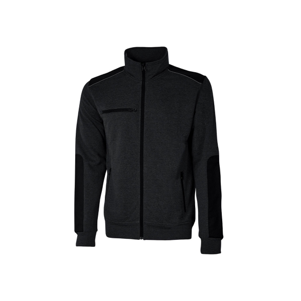 Upower Snug Sudadera Acolchada con Cremallera - Talla 3XL - Bolsillos con Microfibra, Refuerzos Antiabrasion, Insertos Reflectantes, Proteccion DPI1 - Color Negro Carbon