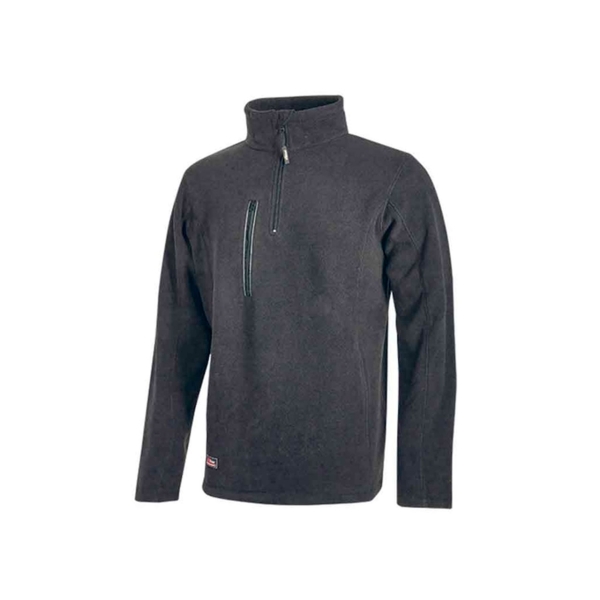 Upower Bering Sudadera de Trabajo con Medio Cremallera - Talla L - Durabilidad y Confort, Proteccion DPI1, Material 100% Poliester - Color Gris Meteorito