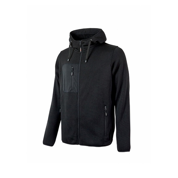 Upower Rainbow Sudadera de Alta Calidad - Talla M - Interior de Forro Polar, Cuello Alto, Cremallera Central, Capuchon Ajustable, Bolsillos con Cremallera, Proteccion DPI1 - Color Negro Carbon