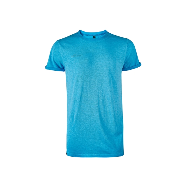 Upower Fluo Camiseta de Manga Corta - Talla XS - Algodon Flameado, Tejido Transpirable, Ajuste Slim-Fit, Cuello Redondo Acanalado - Color Cyan Fluorescente