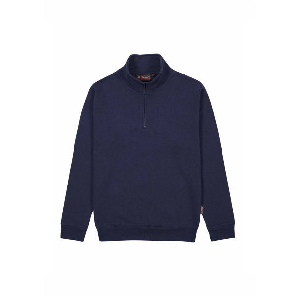 Upower Tautra Sudadera de Trabajo Confortable y Duradera - Talla 4XL - Polialgodon Perchado, Media Cremallera, Cuello Ajustable, Puños Canale Elastico, Proteccion DPI1 - Color Azul Marino