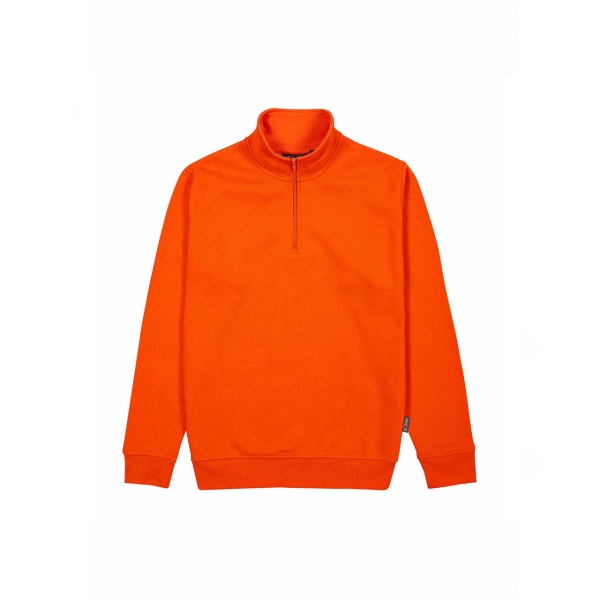 Upower Tautra Sudadera de Trabajo Confortable y Duradera - Talla XL - Polialgodon Perchado, Media Cremallera, Cuello Ajustable, Detalles en Canale Elastico, Proteccion DPI1 - Color Naranja