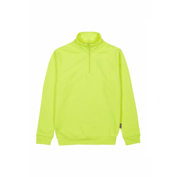 Upower Tautra Sudadera de Trabajo Confortable y Duradera - Talla S - Polialgodon Perchado, Media Cremallera, Cuello Ajustable, Puños y Dobladillo Elastico, Proteccion DPI1 - Color Amarillo