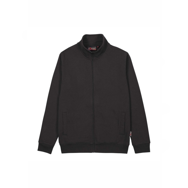 Upower Sotra Sudadera de Trabajo sin Capucha - Talla 5XL - Cremallera, Polialgodon Perchado, Diseño Ergonomico, Puños y Dobladillo Elastico, Bolsillos Laterales, Proteccion DPI1 - Color Negro Carbon