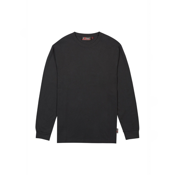 Upower Renga Camiseta de Manga Larga - Talla M - Algodon Suave, Diseño Elegante, Refuerzos en Hombros y Cuello, Proteccion DPI1 - Color Negro Carbon