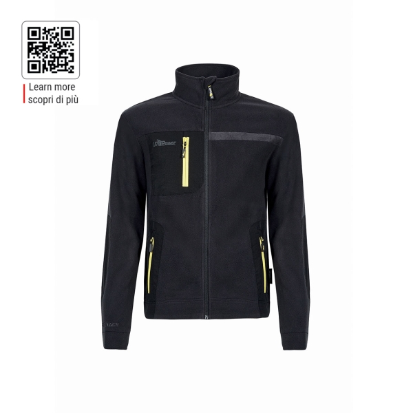 Upower Venus Sudadera Polar con Cremallera - Talla 4XL - Alta Transpirabilidad, Acabados Hot Press, Proteccion DPI1, Tres Bolsillos con Cremallera - Color Negro Carbon